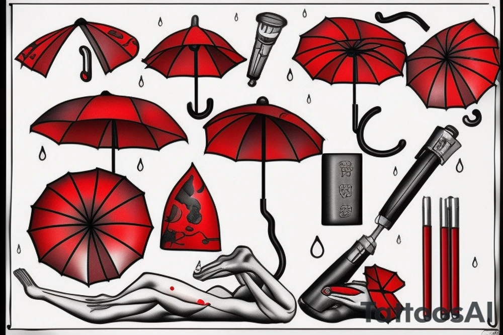one red umbrella tattoo idea