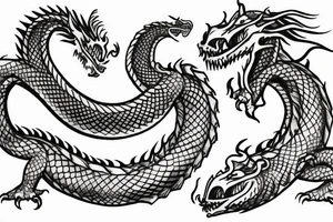 oseberg urnes style two dragons intertwined tattoo idea