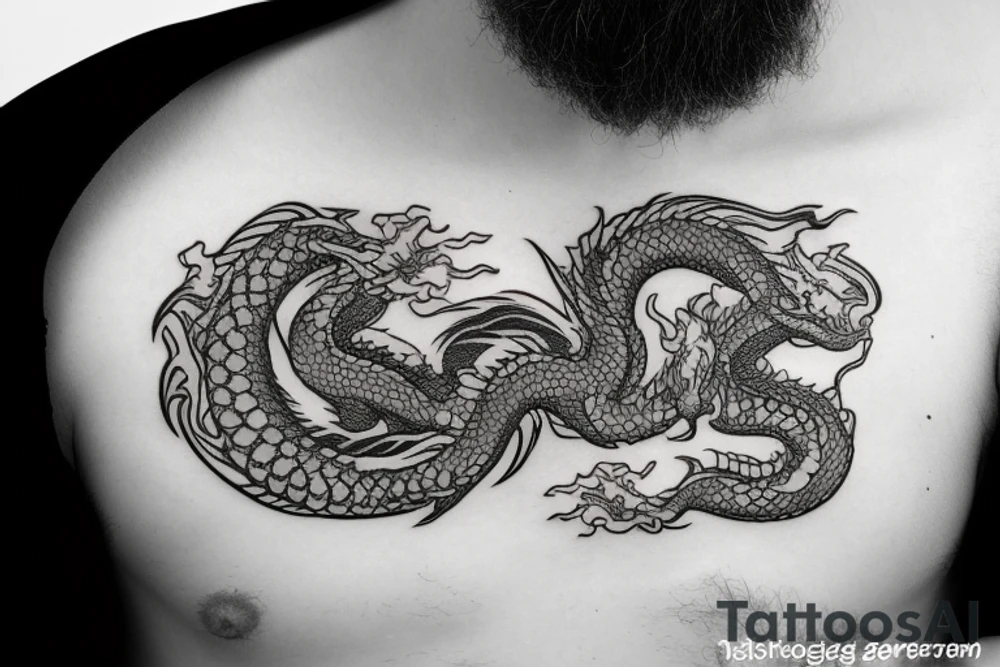 oseberg urnes style two dragons intertwined tattoo idea