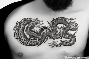 oseberg urnes style two dragons intertwined tattoo idea