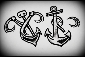 anchor with banner that says FAMILY,  one swallow with banner that says LOGSDON,  one swallow with banner that says PROMEN tattoo idea
