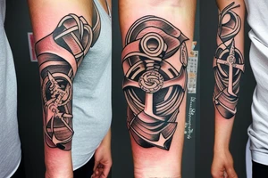 quarter sleeve anchor tattoo idea