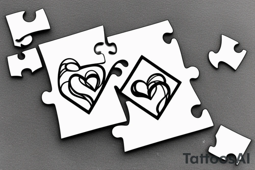love puzzle for man and woman tattoo idea