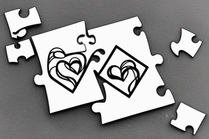 love puzzle for man and woman tattoo idea