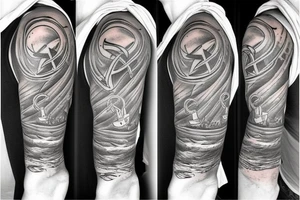 quarter sleeve anchor tattoo idea