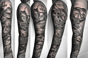 quarter sleeve anchor tattoo idea