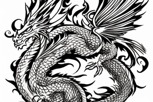 Dragon flying fire tattoo idea