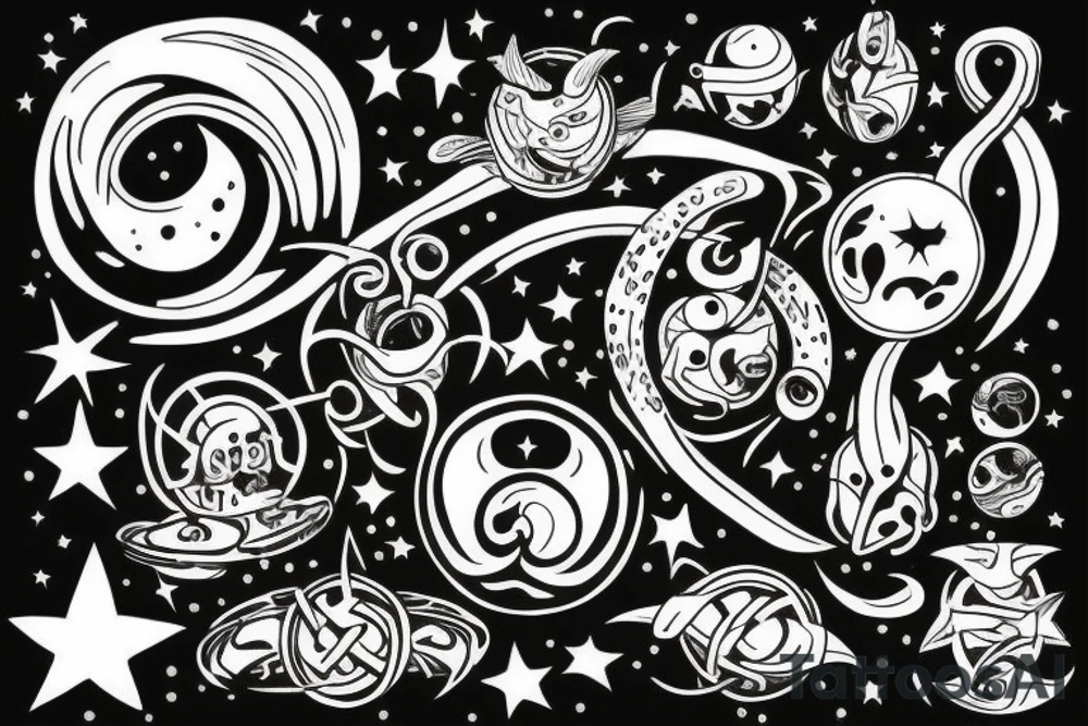 Viking space stars infinity tattoo idea