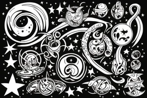 Viking space stars infinity tattoo idea