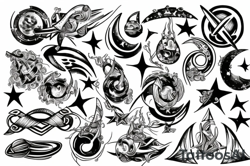 Viking space stars infinity tattoo idea