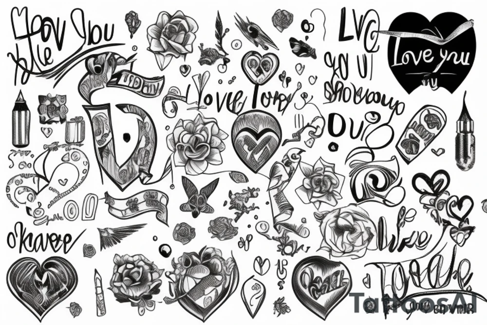 i love you tattoo idea