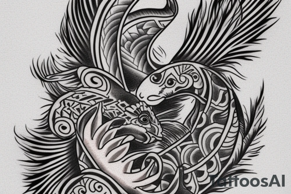 I want this tattoo to have an Ibex, koi fish and an anchor tattoo idea
