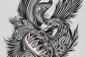 I want this tattoo to have an Ibex, koi fish and an anchor tattoo idea