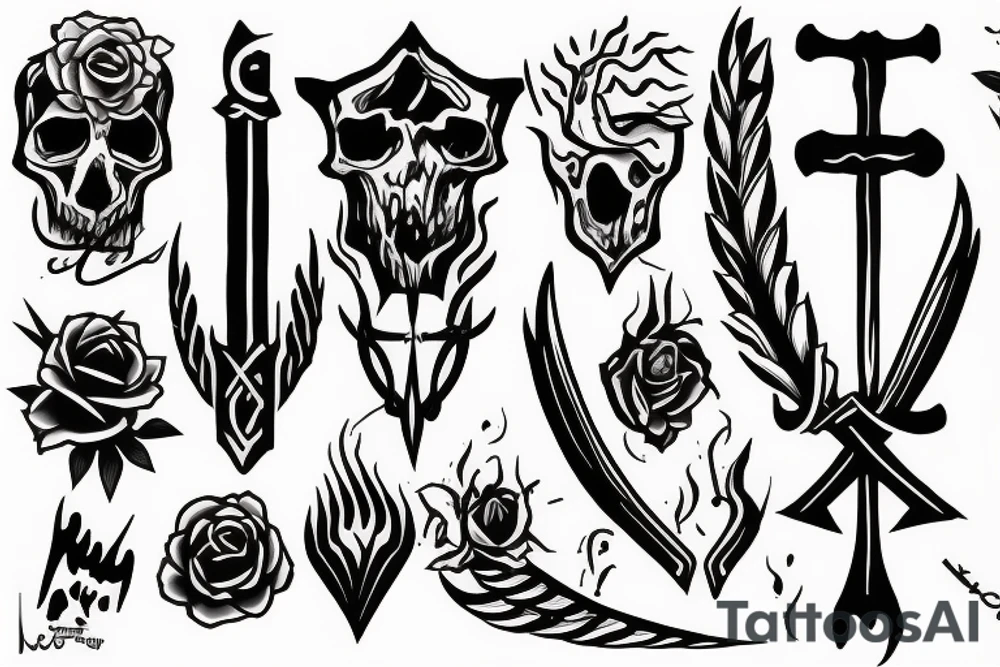 three swords tattoo idea