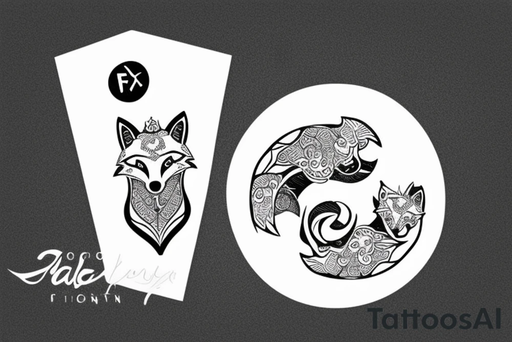 fox on Yin Yang tattoo idea