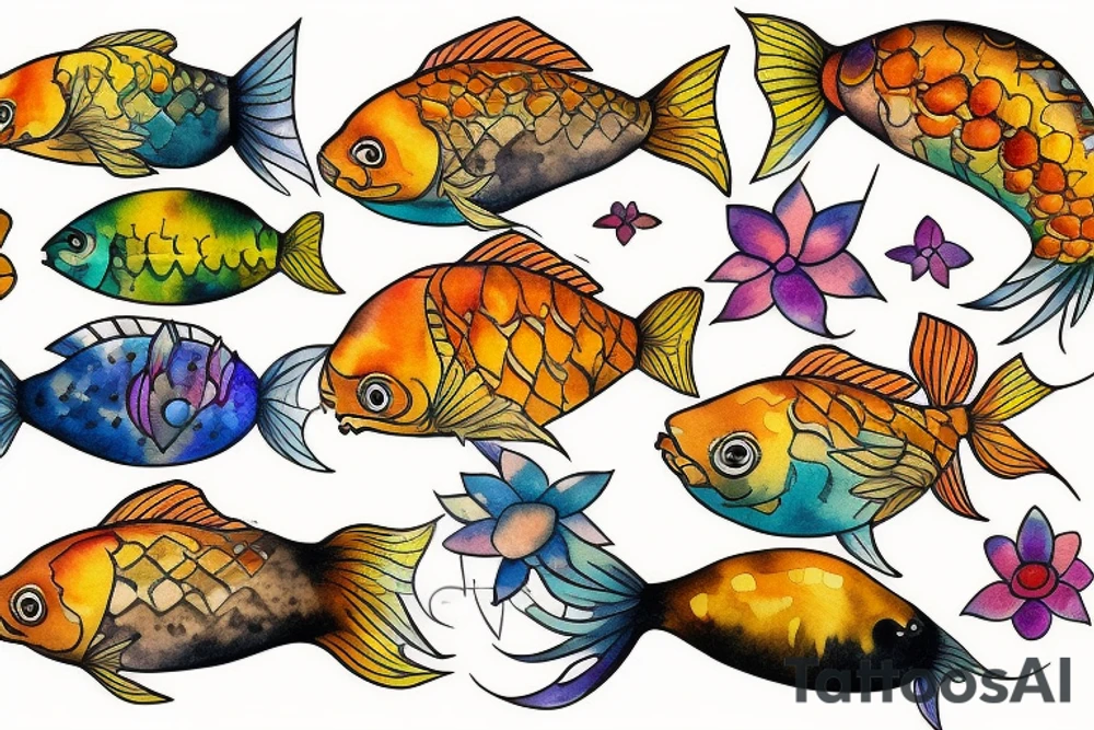 Golden fish tattoo idea