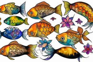 Golden fish tattoo idea