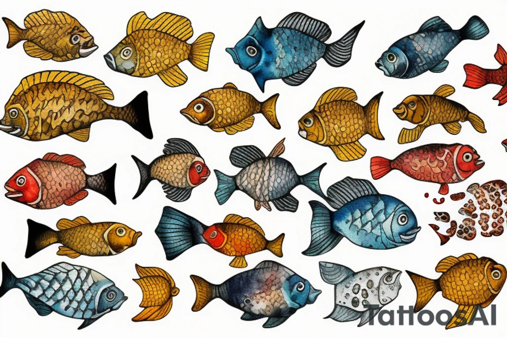Golden fish tattoo idea