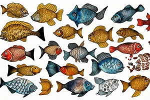 Golden fish tattoo idea