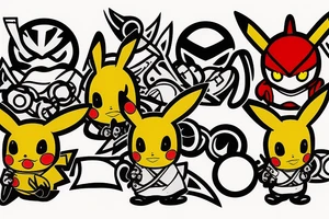Ninja Gaiden Pikachu tattoo idea
