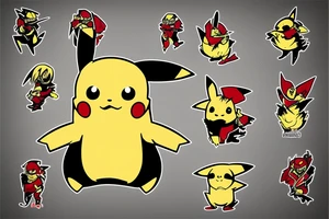 Ninja Gaiden Pikachu tattoo idea