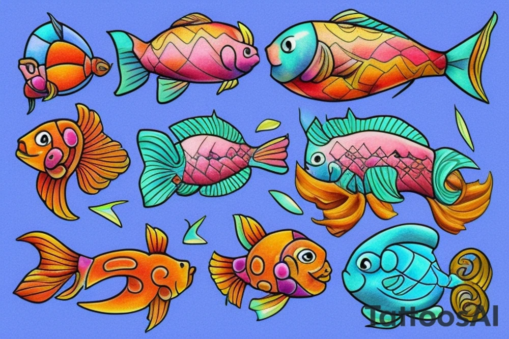 Magical fish tattoo idea