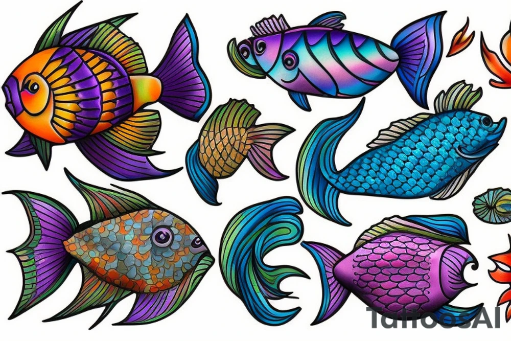 Magical fish tattoo idea