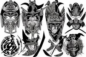 Spartan and samurai tattoo idea