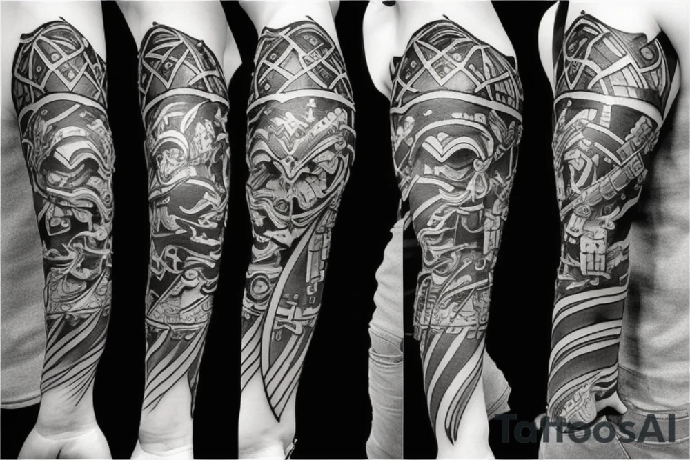 Spartan and samurai tattoo idea