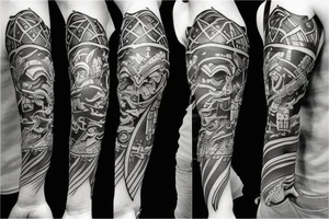 Spartan and samurai tattoo idea