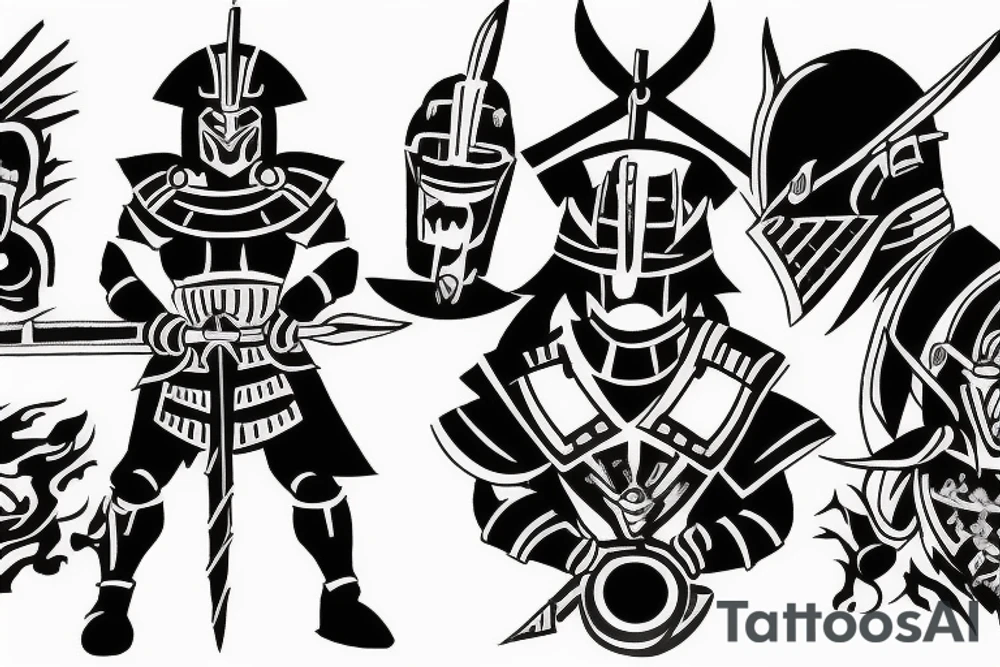 Spartan vs samurai tattoo idea