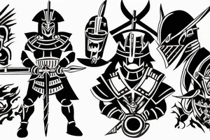 Spartan vs samurai tattoo idea