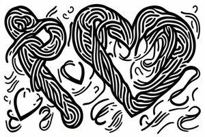 Umbilical cord until smooth line heart beat tattoo idea