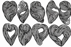 Umbilical cord until smooth line heart beat tattoo idea