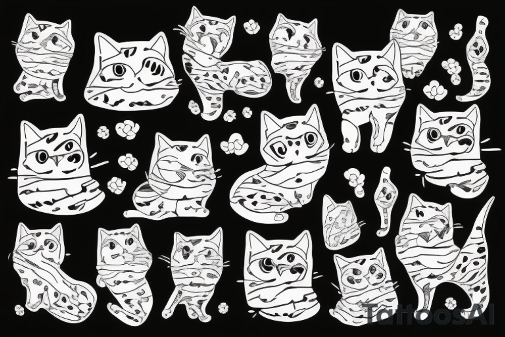 Abstract pattern with cat tattoo idea