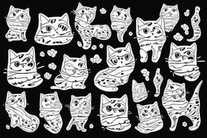 Abstract pattern with cat tattoo idea