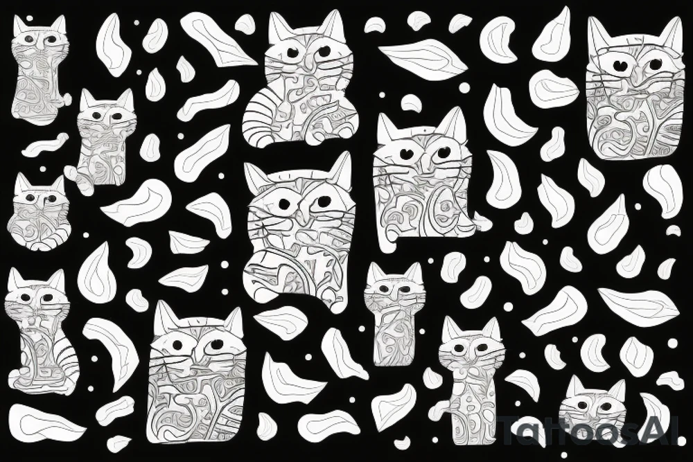 Abstract pattern with cat tattoo idea