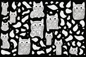 Abstract pattern with cat tattoo idea