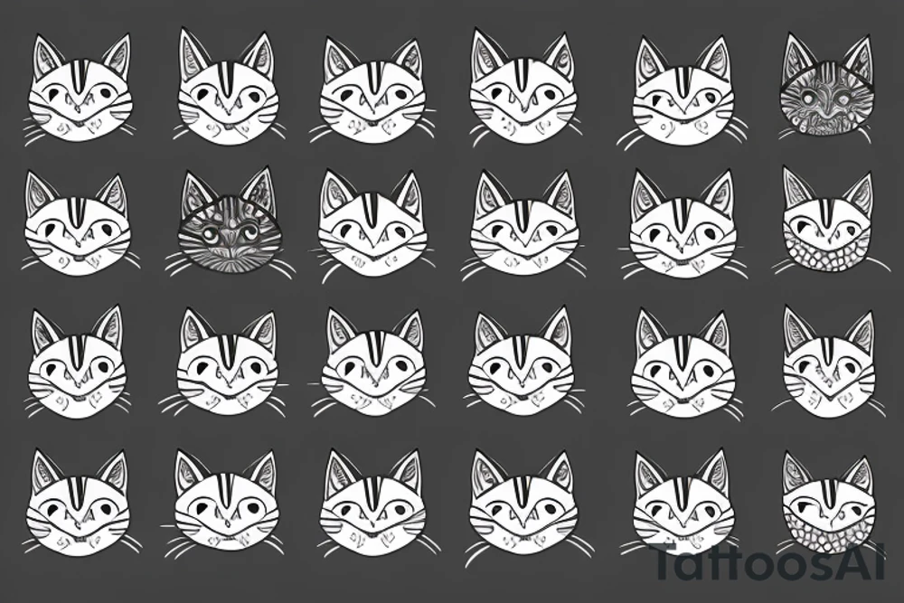 Abstract pattern with cat tattoo idea