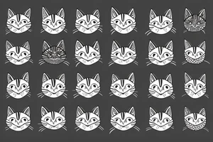 Abstract pattern with cat tattoo idea