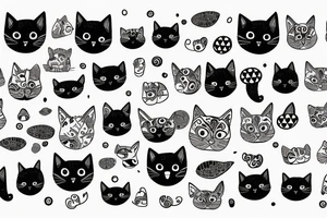 Abstract pattern with cat tattoo idea