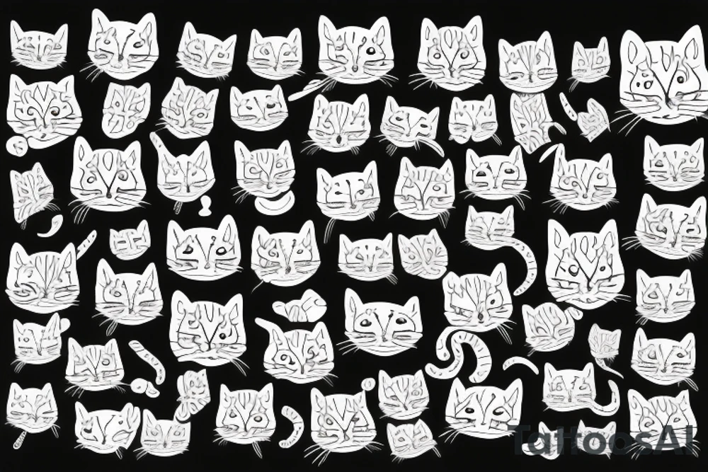 Abstract pattern with cat tattoo idea