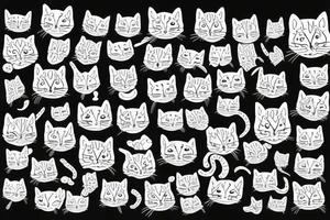 Abstract pattern with cat tattoo idea