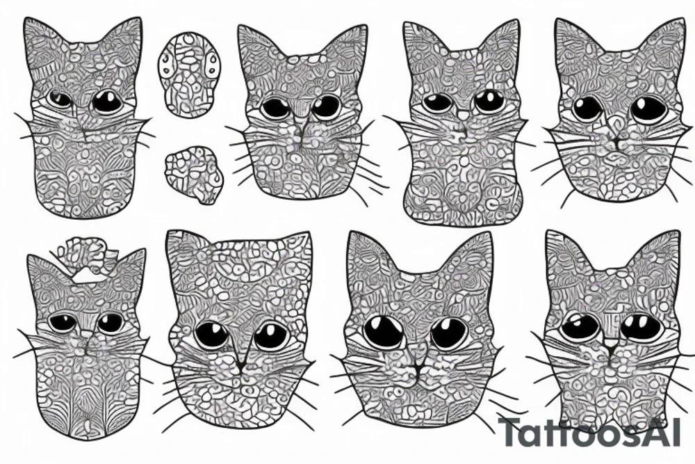 Abstract pattern with cat tattoo idea