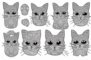 Abstract pattern with cat tattoo idea