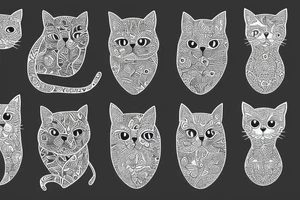 Abstract pattern with cat tattoo idea