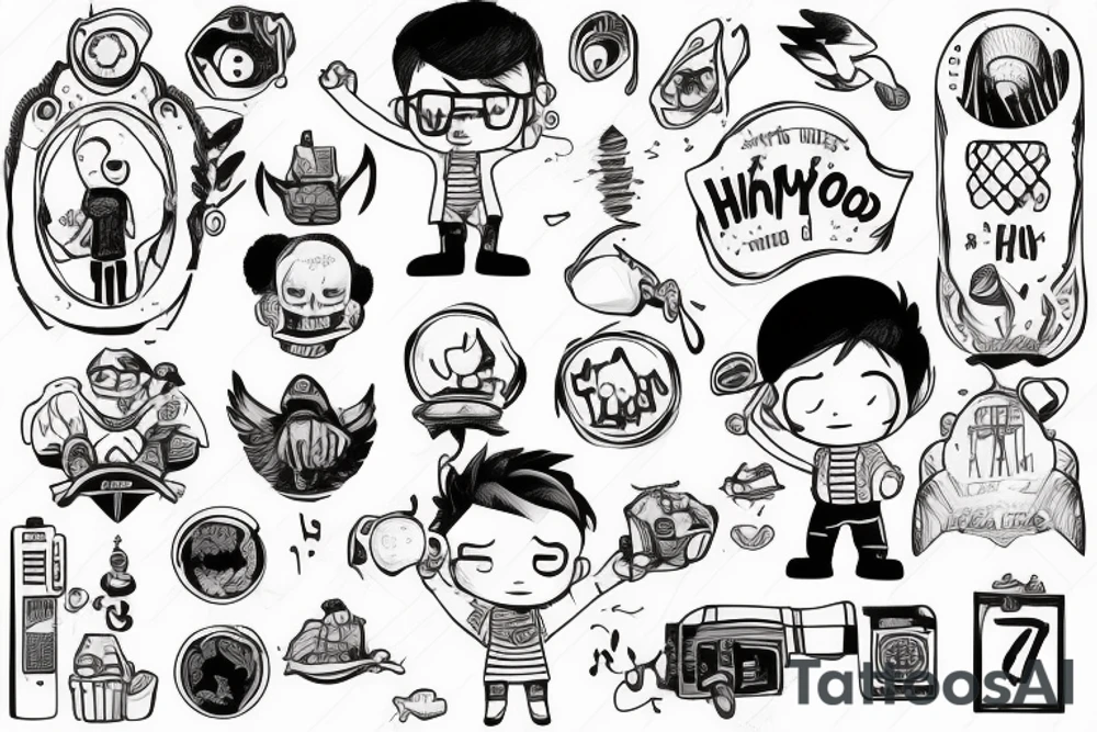 A boy who felt alone is his childhood who is working hard now tattoo idea