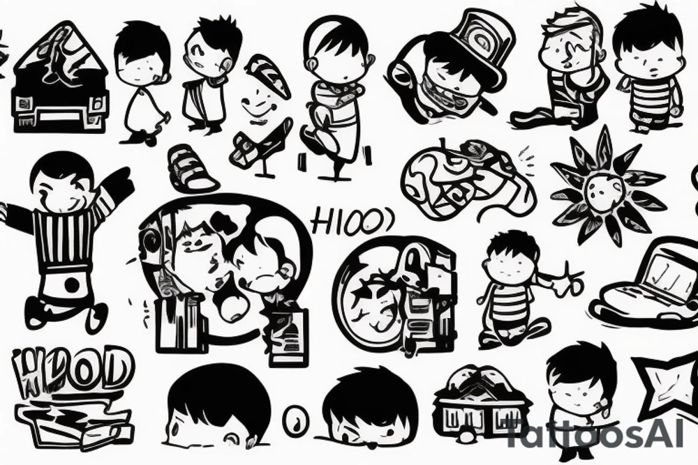 A boy who felt alone is his childhood who is working hard now tattoo idea