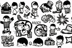 A boy who felt alone is his childhood who is working hard now tattoo idea