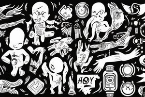 A boy who felt alone is his childhood who is working hard now tattoo idea